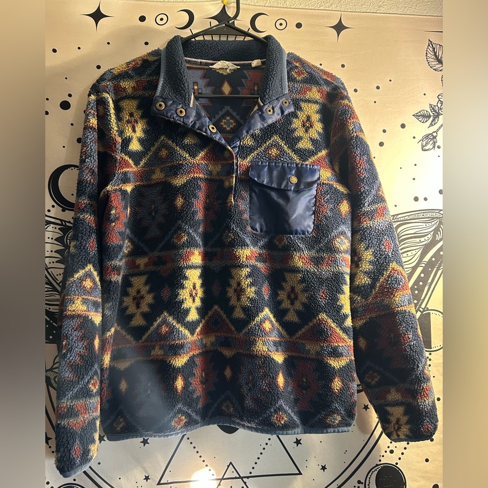 Sweater Geometric Fleece Pullover